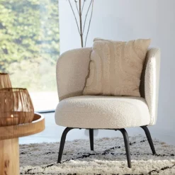 Straluma Light and Living stoel Dieyda créme met zwarte poot></noscript> Fauteuils