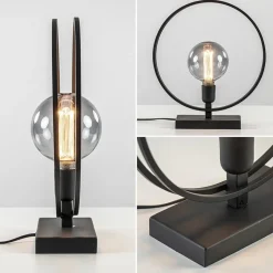 Straluma Light and Living tafellamp Rudra mat zwart></noscript> Light and Living|Woonkamerlampen