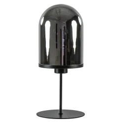 Straluma Light and Living tafellamp Maverick zwart met smoke glas> Tafellampen|Light and Living