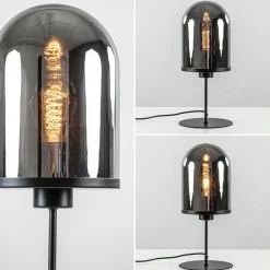 Straluma Light and Living tafellamp Maverick zwart met smoke glas></noscript> Tafellampen|Light and Living