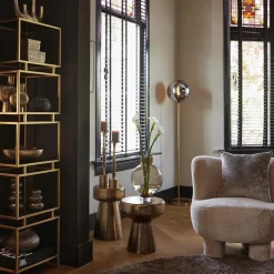 Straluma Light and Living vloerlamp Medina goud met smoke glas></noscript> Vloerlampen|Light and Living