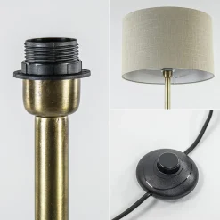 Straluma Light and Living vloerlamp Dennis brons excl. kap></noscript> Vloerlampen|Lampenvoeten