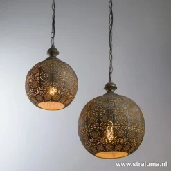 Straluma Light Living hanglamp Ananya bruin-goud><noscript><img width=