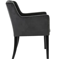 Straluma Luxe armstoel velvet mid grey met zwarte eiken poot></noscript> Eetkamerstoelen