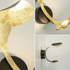 Straluma Luxe LED wandlamp zwart met goldleaf></noscript> Wandlampen|LED Wandlampen