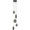 Straluma Luxe 5-lichts videlamp zwart/brass met mat zwart glas> Hanglampen|Videverlichting
