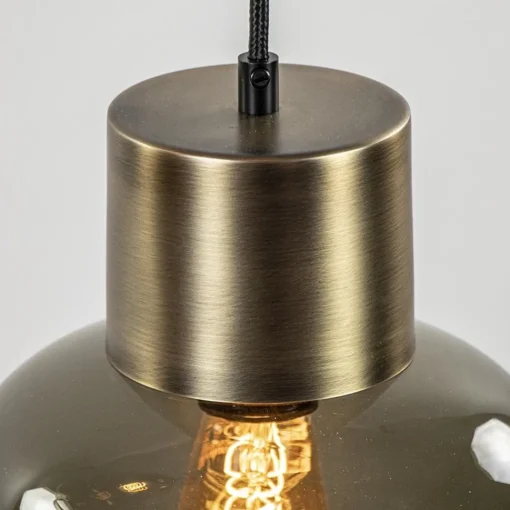 Straluma Luxe 7-lichts videlamp zwart/brons met smoke glas> Videverlichting|Pendel Lampen