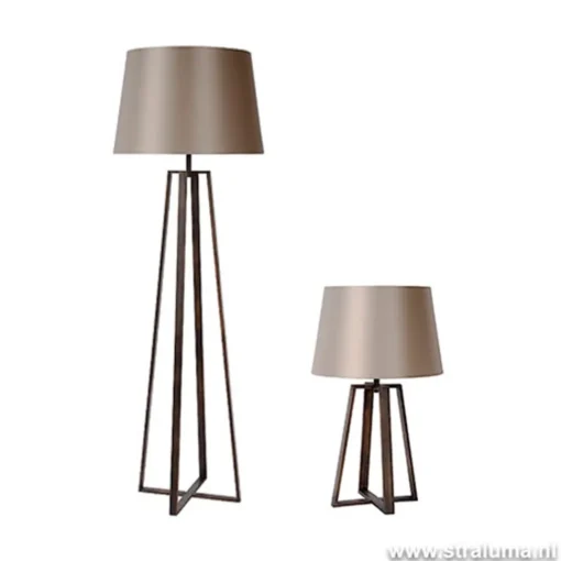 Straluma Luxe Staande lamp bruin met kap> Woonkamerlampen|Slaapkamerlampen