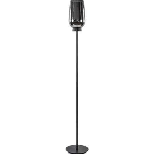 Straluma Luxe vloerlamp zwart marmer met smoke glazen kap> Vloerlampen|Klassieke Verlichting