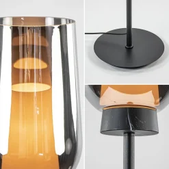 Straluma Luxe vloerlamp zwart marmer met smoke glazen kap></noscript> Vloerlampen|Klassieke Verlichting