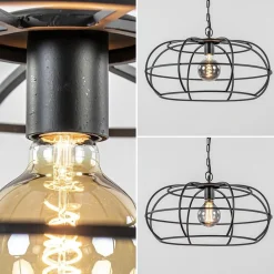 Straluma Mat zwart metalen hanglamp Imelda Light and Living></noscript> Eettafellampen|Light and Living