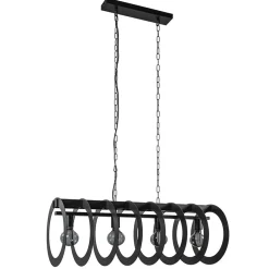 Straluma Mat zwart metalen hanglamp Rings> Eettafellampen|Keukenverlichting