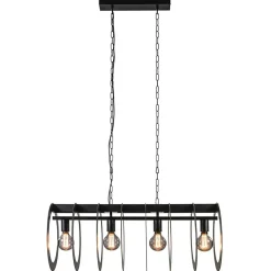 Straluma Mat zwart metalen hanglamp Rings> Eettafellampen|Keukenverlichting