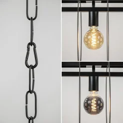 Straluma Mat zwart metalen hanglamp Rings></noscript> Eettafellampen|Keukenverlichting
