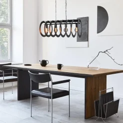 Straluma Mat zwart metalen hanglamp Rings></noscript> Eettafellampen|Keukenverlichting