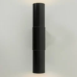 Straluma Mat zwarte cilinder wandlamp up+down></noscript> Eetkamerverlichting|Wandlampen