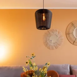 Straluma Mat zwarte hanglamp Adeta Light and Living></noscript> Draadlampen|Light and Living