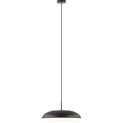 Straluma Mat zwarte hanglamp koepel met witte kap> Eettafellampen|Eetkamerverlichting