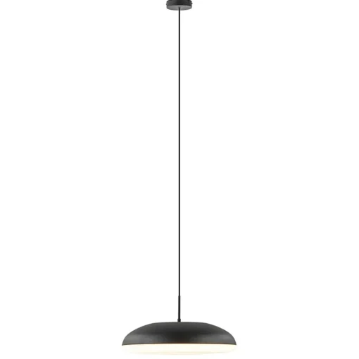 Straluma Mat zwarte hanglamp koepel met witte kap> Eettafellampen|Eetkamerverlichting