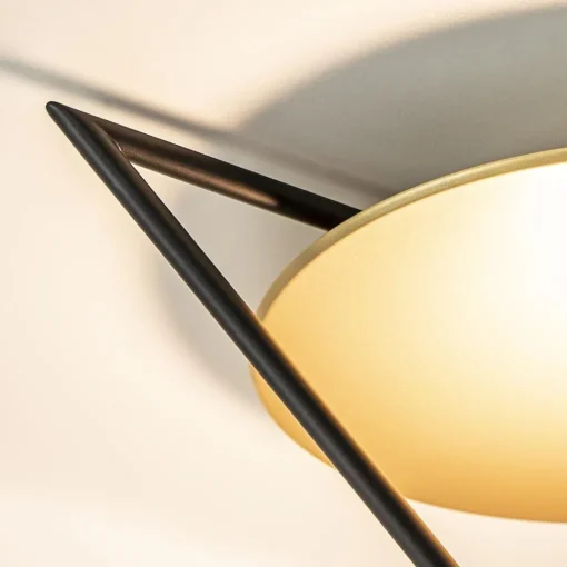 Straluma Mat zwarte LED plafondlamp met goud> Plafondlampen|Woonkamerlampen