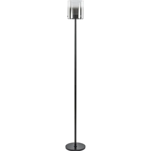 Straluma Mat zwarte LED vloerlamp met glazen kap helder/titanium> Vloerlampen|LED Vloerlampen