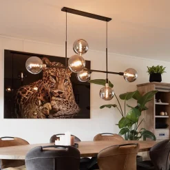 Straluma Mat zwarte 6-lichts hanglamp exclusief lichtbronnen></noscript> Eettafellampen|Eetkamerverlichting