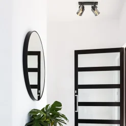 Straluma Mat zwarte 2-lichts plafondlamp met smoke glas><noscript><img width=