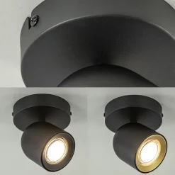 Straluma Mat zwarte opbouwspot 1-lichts verstelbaar></noscript> Plafondlampen|Opbouwspots