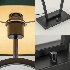 Straluma Mat zwarte tafellamp met kap velours groen></noscript> Tafellampen|Schemerlampen