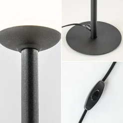 Straluma Mat zwarte tafellamp met witte glazen bol><noscript><img width=