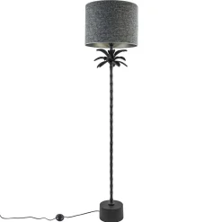 Straluma Mat zwarte vloerlamp Armata met palmbladeren></noscript> Vloerlampen|Lampenvoeten