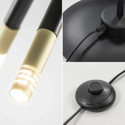 Straluma Mat zwarte vloerlamp G9 met gouden accenten></noscript> Vloerlampen|Landelijke Verlichting