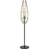 Straluma Mat zwarte vloerlamp met houten kap naturel> Vloerlampen|Botanische Verlichting
