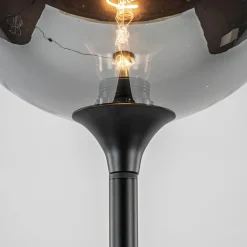 Straluma Mat zwarte vloerlamp met smoke/titanium glazen kap></noscript> Woonkamerlampen|Slaapkamerlampen