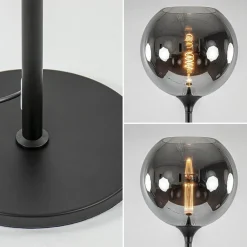 Straluma Mat zwarte vloerlamp met smoke/titanium glazen kap></noscript> Woonkamerlampen|Slaapkamerlampen