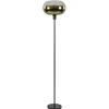 Straluma Mat zwarte vloerlamp met glazen kap helder/goud> Vloerlampen|Luxe Verlichting