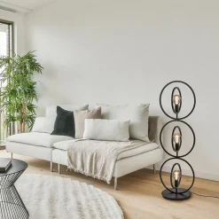 Straluma Mat zwarte vloerlamp rings></noscript> Vloerlampen|Industriële Verlichting