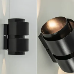 Straluma Mat zwarte wandlamp cilinder up+down G9></noscript> Eetkamerverlichting|Wandlampen