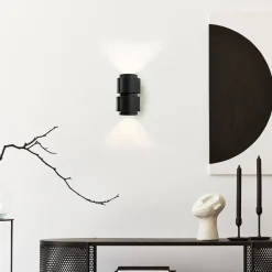 Straluma Mat zwarte wandlamp cilinder up+down G9></noscript> Eetkamerverlichting|Wandlampen
