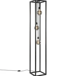 Straluma Metalen design vloerlamp zwart frame rechthoek> Vloerlampen|Design Verlichting