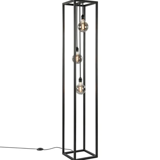 Straluma Metalen design vloerlamp zwart frame rechthoek> Vloerlampen|Design Verlichting