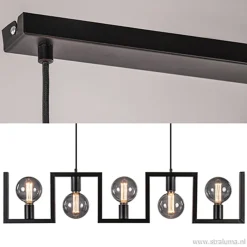 Straluma Metalen eettafel hanglamp zwart frame></noscript> Eettafellampen|Pendel Lampen