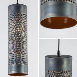 Straluma Metalen hanglamp cilinder bruin gevlamd></noscript> Nachtkastlampen|Halverlichting