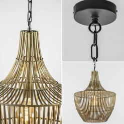 Straluma Metalen hanglamp Stella antiek brons met zwart></noscript> Eettafellampen|Light and Living