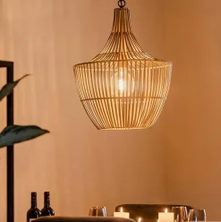 Straluma Metalen hanglamp Stella antiek brons met zwart></noscript> Eettafellampen|Light and Living