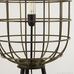 Straluma Metalen kooi vloerlamp oud-brons L&L></noscript> Kooilampen|Light and Living