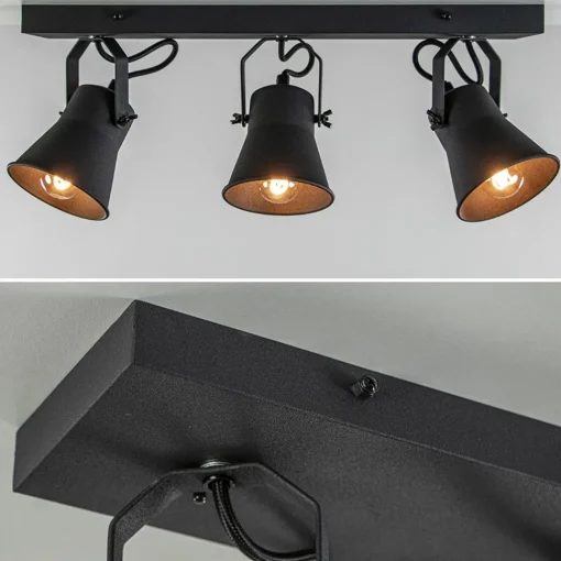 Straluma Metalen 3-l plafondlamp mat zwart verstelbaar> Opbouwspots|Woonkamerlampen