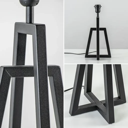 Straluma Metalen lampvoet mat zwart exclusief kap> Tafellampen|Lampenvoeten