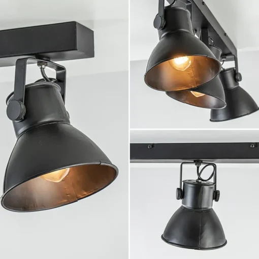 Straluma Metalen 3-lichts plafondlamp ELiano mat zwart> Light and Living|Keukenverlichting