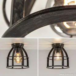 Straluma Metalen plafondlamp antiek zwart></noscript> Woonkamerlampen|Slaapkamerlampen